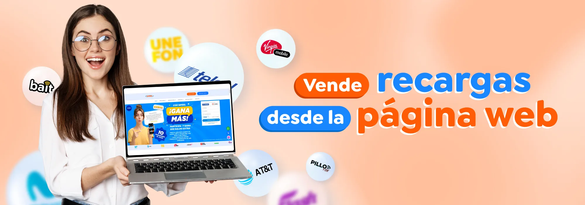 Vende recargas telefonicas desde el portal web