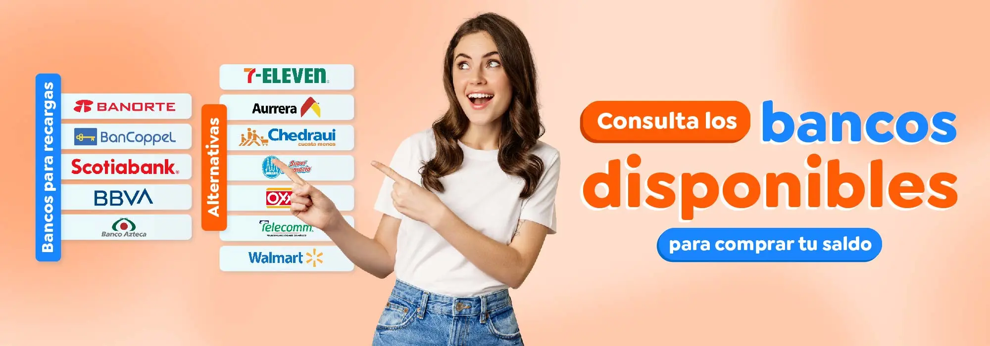 Bancos disponibles para comprar tu saldo de tiempo aire
